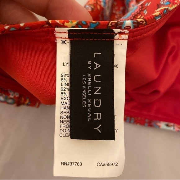 Laundry Size Small Shelli Segal Red Bikini, Floral, Mandala, Logo, Swimsuit - Picture 16 of 16